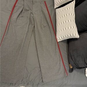 Zara Gray and Cream Elastic Waistband Pants